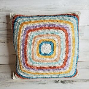 World Market Throw Pillow Multicolor Colorful Boho Square Couch Cushion